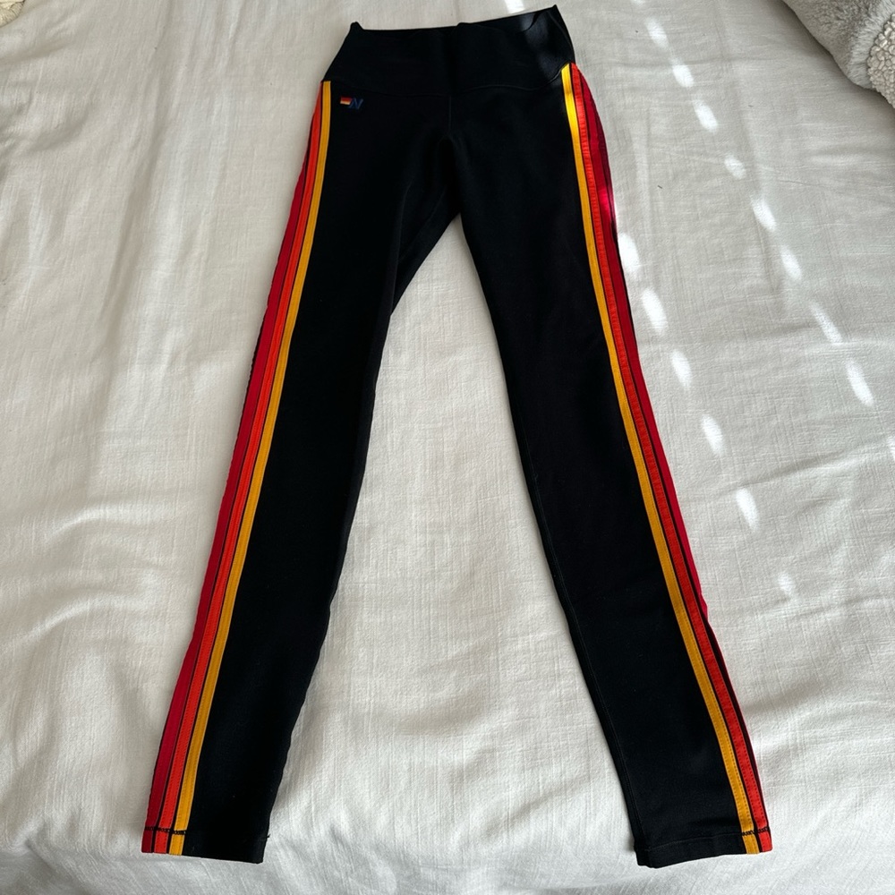 Aviator Nation Leggings - rainbow stripe